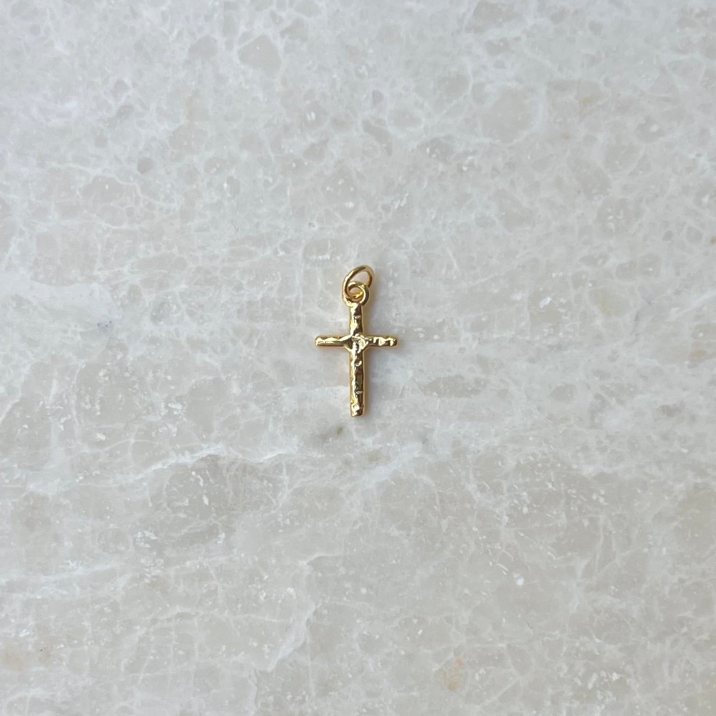 Medium Hammered Cross Charm