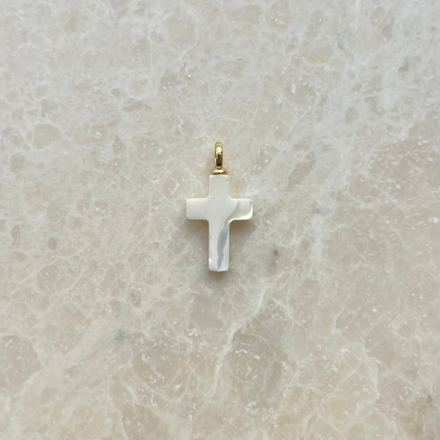 Pearl Cross Charm
