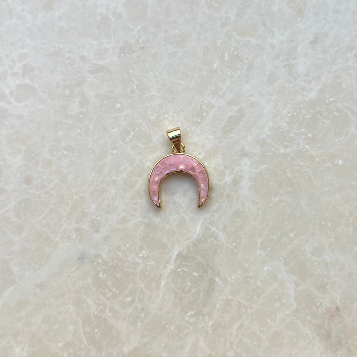 Pink Horn Moon Charm