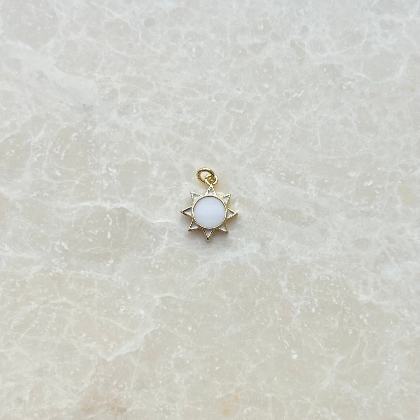 Mini White Sun Charm
