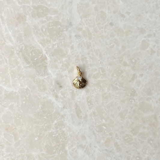 Clamshell CZ Charm