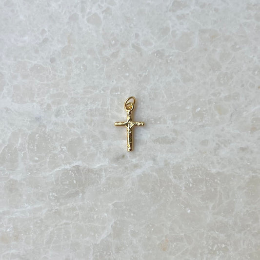 Medium Hammered Cross Charm