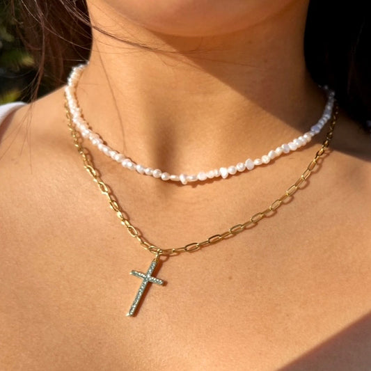Hammered Cross Charm