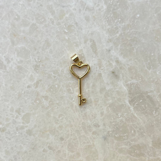 Heart Key Charm
