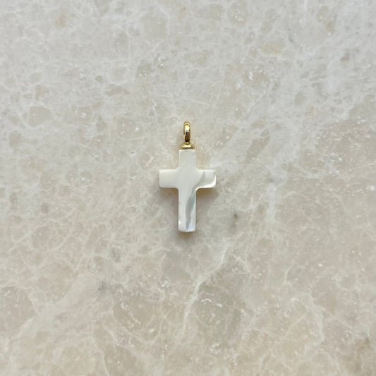 Pearl Cross Charm