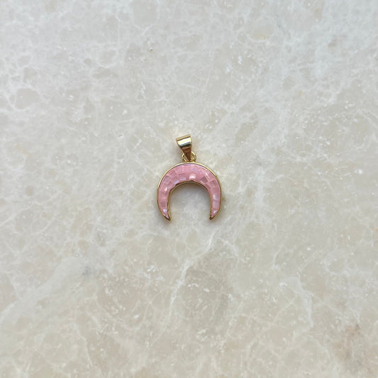 Pink Horn Moon Charm